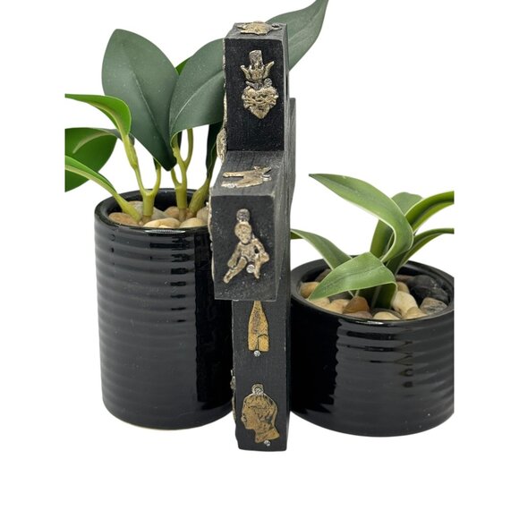 Vintage Signed Estela Ogazon 3D Milagros Wood Cross Mexican Folk Art - Picture 10 of 14